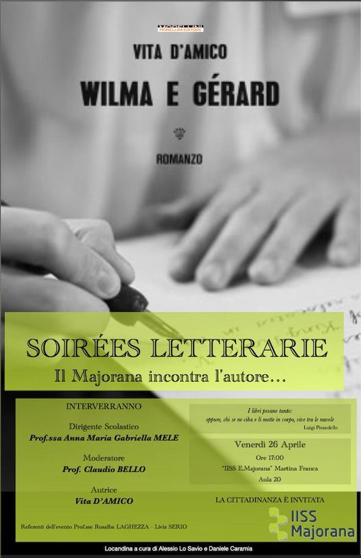 Soires letterarie inizier Venerd 26 aprile